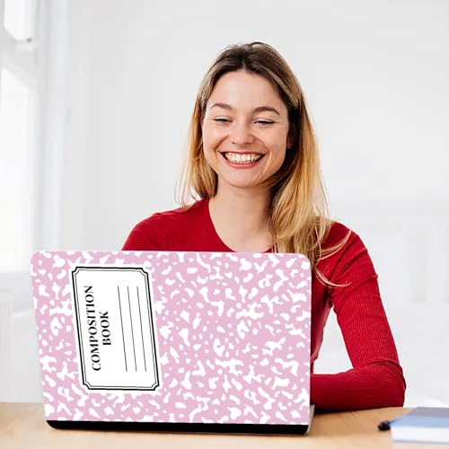 CREATCABIN Laptop Skin Sticker Decal PVC Vinyl Quote Sticker Notebook Art Decal PC Art Personalized Protector Waterproof Scratchproof for 12.1 13 13.3 .6 14 15 15.3 16 Inch Pink Composition Book - style: Pink Composition Book