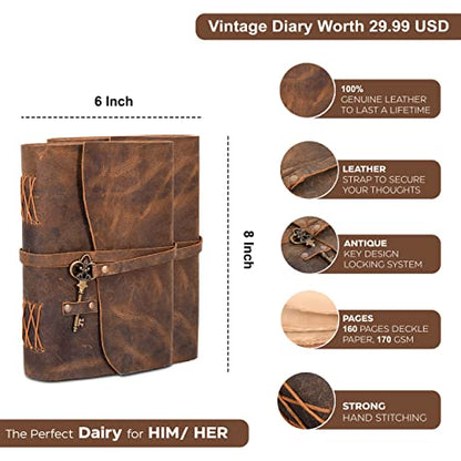 Oak Leathers Leather Messenger Bag for Men and Women - Laptop Briefcase Bag For College, Office, Adjustable Shoulder Strap - color: Walnut With Diary