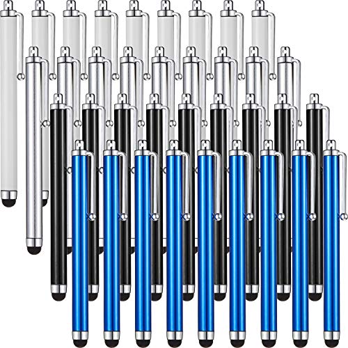 Outus 36 Pack Stylus Pen for Touchscreen, Soft Tip for Writing & Drawing, Classroom & Student Use, Teacher School Supplies, Learning, Office & Home(Black, Silver, Dark Blue, White) - color: Black, Silver, Dark Blue, White