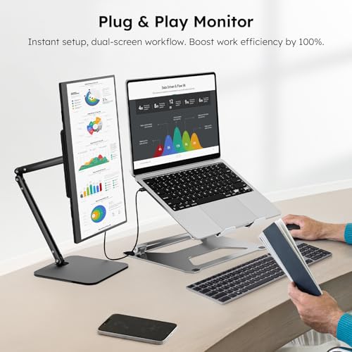 Dopesplay Portable Monitor, 15.6" FHD 1080P IPS Travel Monitor for Laptop, Foldable Magnetic Stand & Carry Case Included, USB-C Screen Extender for Laptop Mac PC Phone Xbox PS4/5 Switch