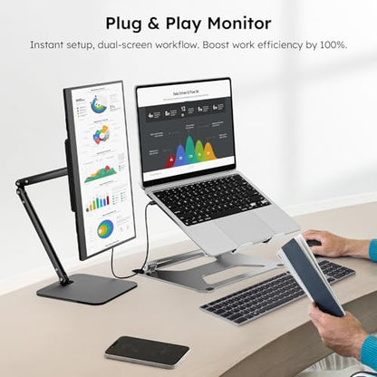 Dopesplay Portable Monitor, 15.6" FHD 1080P IPS Travel Monitor for Laptop, Foldable Magnetic Stand & Carry Case Included, USB-C Screen Extender for Laptop Mac PC Phone Xbox PS4/5 Switch