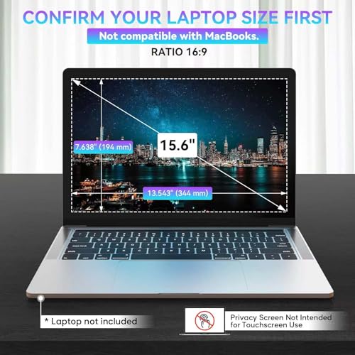 Laptop Privacy Screen 15.6 Inch, Removable 16:9 Aspect Privacy Filter Screen Protector for 15.6 Inch Laptop, Anti Peeping