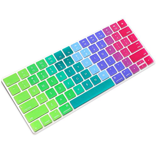 ProElife Ultra Thin Silicone Keyboard Protector Cover Skin for Apple Magic Keyboard & Magic Keyboard 2 (U.S Version, Model: MLA22L/A-A1644, Without Numeric Keypad) (Rainbow) - color: Rainbow