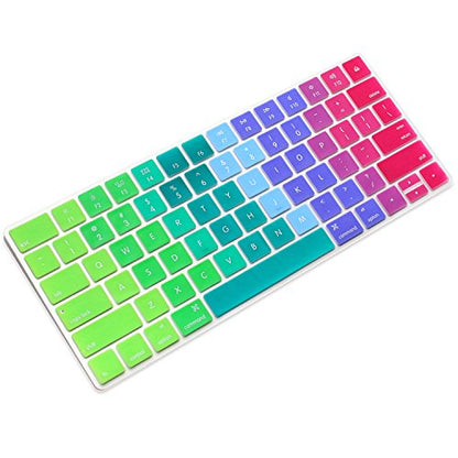 ProElife Ultra Thin Silicone Keyboard Protector Cover Skin for Apple Magic Keyboard & Magic Keyboard 2 (U.S Version, Model: MLA22L/A-A1644, Without Numeric Keypad) (Rainbow) - color: Rainbow
