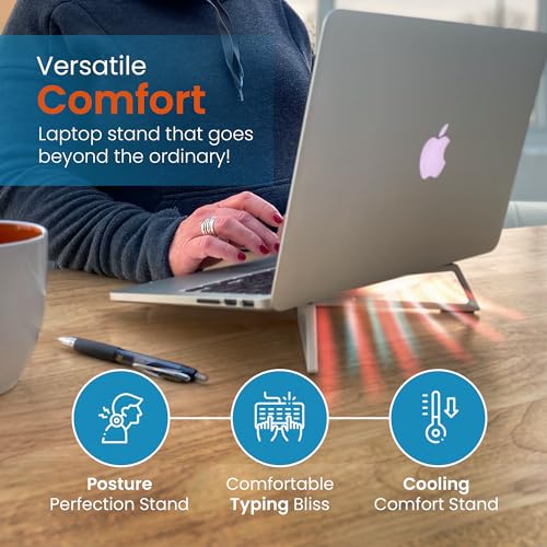 Portable Laptop Stand - Adjustable Foldable Riser, 10-16" (Silver) - color: Silver