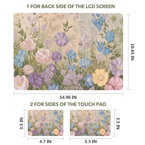 AIMSA 12 13 13.3 14 15.4 15.6 inch Laptop Skin Sticker Decal, Universal Netbook Skin Sticker Notebook Art Decal Protector Cover, Beautiful Flowers - color: Beautiful Flowers
