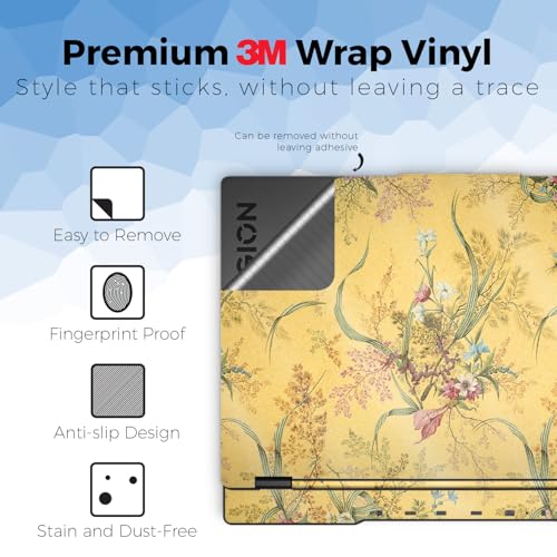 Glossy Glitter Laptop Skin Compatible with Lenovo Legion 5 Gaming Laptop (15IRX9) 2024 - Yellow Marble End - Premium 3M Vinyl Protective Wrap Decal Cover - Easy to Apply | Crafted in the USA - color: Yellow Marble End, size: Legion 5 Gaming (15IRX9) 2024