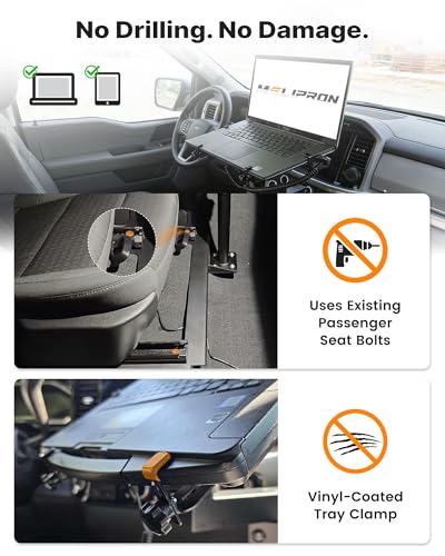 Truck Laptop Mount Fit for 19-26 Chevy Silverado, Tahoe, GMC Sierra, No-Drilling Vehicle-Specific Laptop Holder with Cooling Fan Adjustable Height for Work on The Go - size: Fit for Silverado, Sierra, Tahoe, Suburban, Yukon