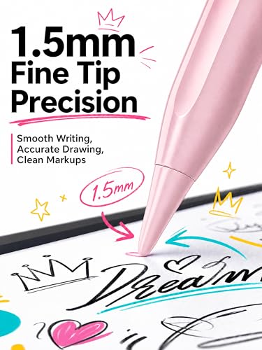 DRYMOKINI Stylus Pen, Active Stylus Pen Touch Screens Compatible for Android and i-OS Tablet/Phones, Rechargeable Universal Stylus Pencil Compatible for A-pple/i-Pad/Phone Tablet, Pink - color: Pink