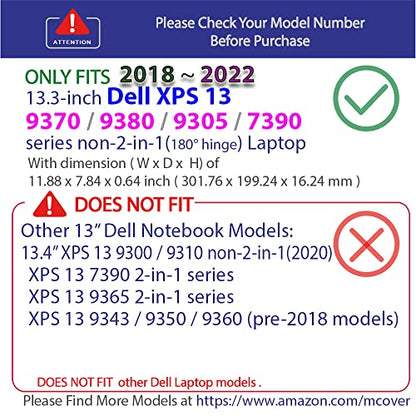 mCover Hard Shell Case ONLY Compatible for 13.3" Dell XPS 13 9370 (2018) 9380 (2019) / 9305 (2021) / 7390 non-2-in-1 Models (NOT Fitting Other Dell Models) Notebook Computers - Purple - color: Purple