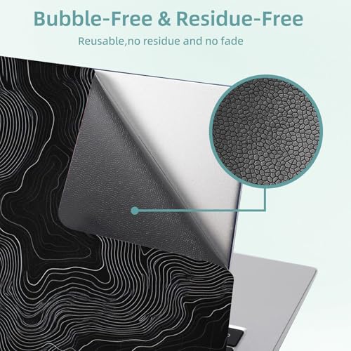 Universal Laptop Skin Decal, 3-Piece Vinyl Protector for 12 13 14 15.6" Notebook, Waterproof Anti-Scratch, Easy Trim & Bubble-Free Finish, Topographic Map Bold Lines - color: Topographic Map Bold Lines