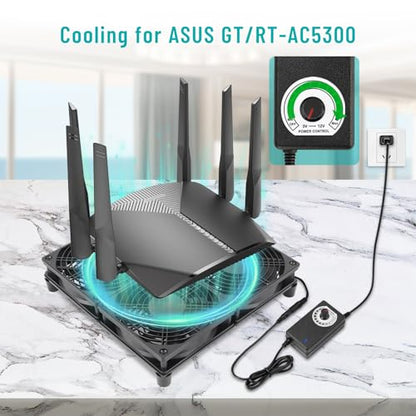 Router Laptop Cooling pad 4X 120mm Computer Fan with AC Plug Variable Speed Fan for DIY Electronics TV Box Cabinet Computer Game Equipment Cooing
