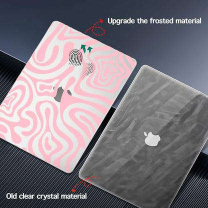 for 2026 MacBook Air 13-inch Laptop Case M5 2026 M4 2025 M3 2024 M2 2022 Release Model A3449 A3240 A3113 A2681, Hard Shell Cover for MacBook Air 13.6 inch, Pink Wave Pattern - color: Pink Wave Pattern