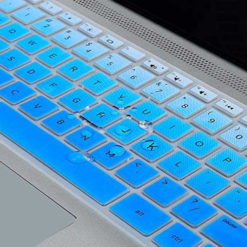 Keyboard Cover for HP Pavilion x360 14 & HP Laptop 14-dq 14-fq 14-cd/ce/cf 14-dk 14m-dh 14-dq0052dx 14-dq5043cl 14-fq1023cl 14-fq1074nr 14-dk0002dx 14-dh2011nr 14t-dq300 14m-cd0003dx 14-cf2112wm Skin - color: Ombre Blue