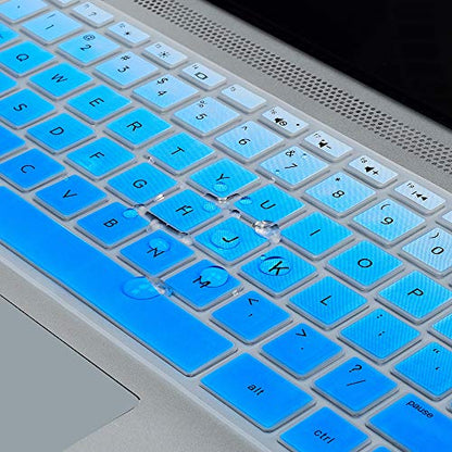 Keyboard Cover for HP Pavilion x360 14 & HP Laptop 14-dq 14-fq 14-cd/ce/cf 14-dk 14m-dh 14-dq0052dx 14-dq5043cl 14-fq1023cl 14-fq1074nr 14-dk0002dx 14-dh2011nr 14t-dq300 14m-cd0003dx 14-cf2112wm Skin - color: Ombre Blue
