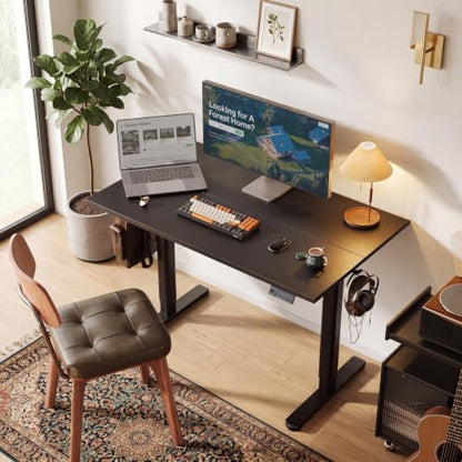 Claiks Electric Height Adjustable Standing Desk, 40x24 Inch, Deep Black | Smooth Height Adjustment, 4 Memory Presets, Cable Management Hub&Hook, Stable Steel Frame, 176lbs Capacity, Easy Assembly - color: Deep Black, size: 40