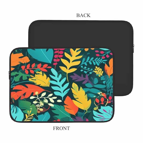 Laptop Sleeve Bag 15.4 15.6 Inch,Jungle Tropical Palm Leaves Exotic Plants Colorful Protective Polyester Computer Cases Laptop Cover Briefcase Bag Tablet Travel Cover - color: LPS-025