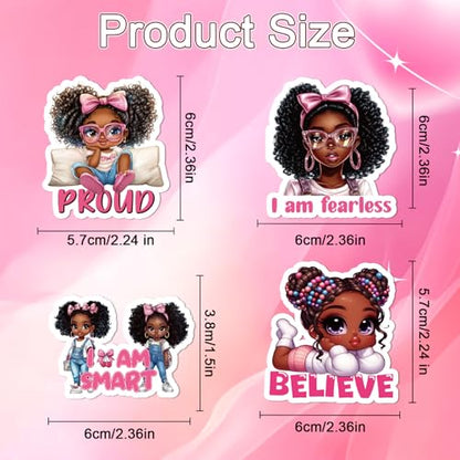 Black Girl Stickers for Women - 100 Pcs Inspirational Water Bottle Stickers for Vision Board, Motivational Waterproof Scrapbook Decals, Vinyl Sticker for Laptop Journaling - style: Black Girl