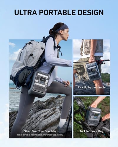 Anker SOLIX C300 Portable Power Station with 60W Solar Panel, 288Wh, 300W | 288Wh LiFePO4 Battery, 300W (Peak 600W), 140W Two-Way Fast Charging, Solar Panel-Ready, for Outdoor and Emergency Use - style: 60W Solar Panel + C300