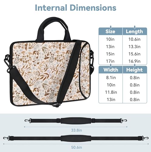 17 inch Laptop Shoulder Bag Carrying Case with Handle Fits 15.6/16/17/17.3/17.4 inch Laptop Notebook (Sicilian Flowers, 16-17.3 inch) - color: Sicilian Flowers