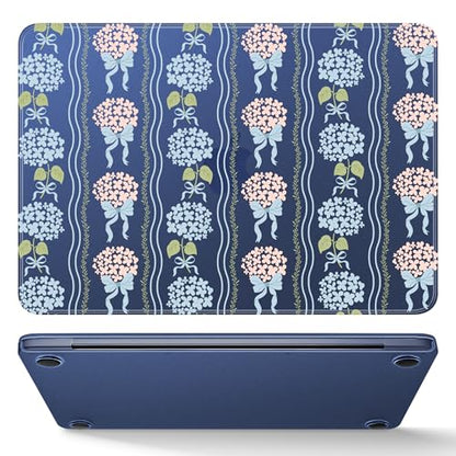 May Chen for MacBook Neo Case 13 inch 2026 | 100% Match Official Color | Pattern Printing, Anti-Crack & Scratch & Fingerprint | Protective Hard Shell Cases Model A3404 - Elegant Flowers Ribbon Bow - color: Elegant flowers ribbon bow
