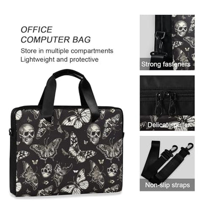 MNSRUU Laptop Bag for 15.6 inch Black Gothic Bats - color: Skull A8414