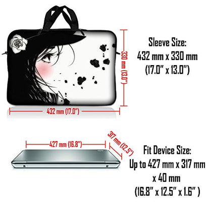 LSS 10.2 inch Laptop Sleeve Bag Compatible with Acer, Asus, Dell, HP, Sony, and More | Carrying Case Pouch w/Handle, Girl with White Rose - color: Girl With White Rose, size: 8 in -10.2 in