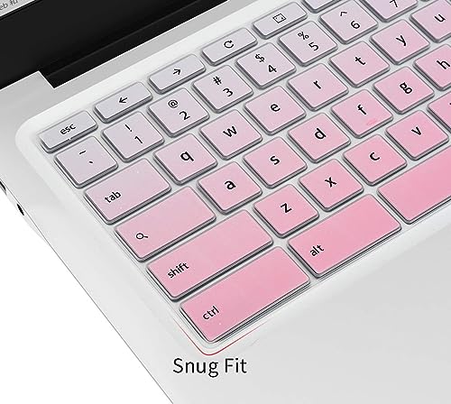 CaseBuy Keyboard Cover for ASUS Chromebook Flip C433 C433TA C434 2 in 1 14" Laptop, ASUS Chromebook C302CA/C403/C423NA/C425TA/C434TA-DH342T DSM4T DS384T C523NA - Ombre Pink