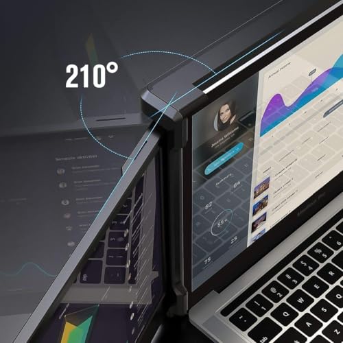 Teamgee 12" Laptop Screen Extender, Dual Display Triple Setup, Portable Monitor for 13"–16" Laptops, USB-C/HDMI/USB-A Plug & Play, Ideal for Remote Work & Multitasking - size: Triple 12"