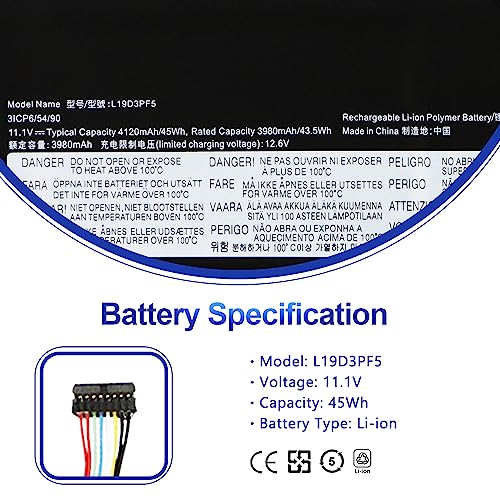 45Wh L19C3PF7 L19L3PF5 L19D3PF5 Laptop Battery for Lenovo IdeaPad 3-14ADA05 | 3-14ARE05 3-14IIL05 3-14IML05 3-15ARE05 3-15IIL05 3-15IML05 Series 5B10X02599 5B10X02602 5B10X02607 V14 V15 G1-IML