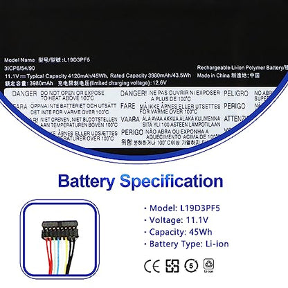 45Wh L19C3PF7 L19L3PF5 L19D3PF5 Laptop Battery for Lenovo IdeaPad 3-14ADA05 | 3-14ARE05 3-14IIL05 3-14IML05 3-15ARE05 3-15IIL05 3-15IML05 Series 5B10X02599 5B10X02602 5B10X02607 V14 V15 G1-IML