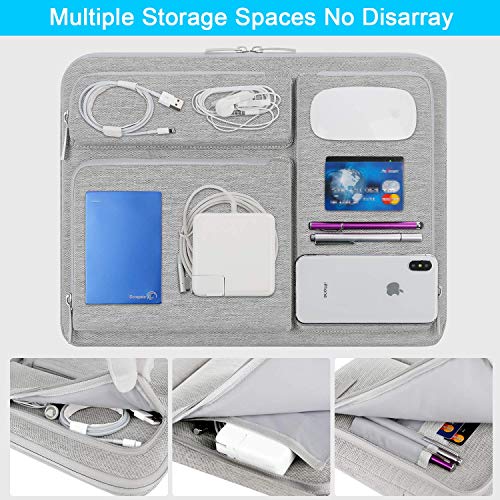 Lacdo 360° Protective Laptop Sleeve Case for 16 inch MacBook Pro M5 Pro/Max A3428 A3429 (2026), M4/M3/M2/M1 A3403 A3186 A2991 A2780 A2485 A2141, 15 inch Surface Laptop 7/6/5/4/3 Computer Bag, Gray - color: Gray, size: New MacBook Pro 16 Inch