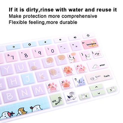 English Silicone Keyboard Cover for HP Chromebook 14-db 14-ca 14-ak Series/Chromebook 14 G2 G3 G4 G5 / Chromebook 11 x360 11.6/ Chromebook 11 G2 G3 G4 G5 G6 EE G7 EE 11.6,Little Cat - color: Little Cat