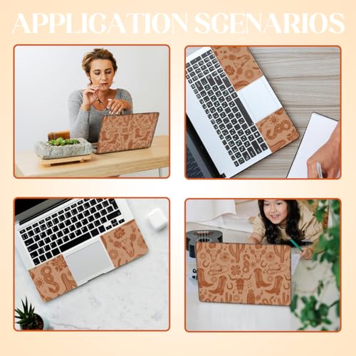 SUPERDANT 3 Pcs Laptop Skin Sticker Cover Decal Western Style PVC Waterproof Scratch-Resistant Cowboy Boots Cactus Trim-to-Fit for 12-15.6 Inch Notebook Wrap Personalize 14.9x10.6in - style: Western Style