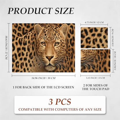 DEGDFSGR 12.1-15.6 Inch Universal Reusable Laptop Skin Sticker Decal, Waterproof Removable Protector for Notebook Cover, Scratch-Resistant Vinyl Cuttable Full Wrap Sticker, Golden Leopard Print - color: Golden Leopard Print