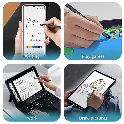 Stylus Pens with Pen Slot for Touch Screens, High Precision Capacitive Universal Stylus for iPad iPhone Tablets Samsung Galaxy All Touch Screen Devices (Black-Long) - color: Black-Long