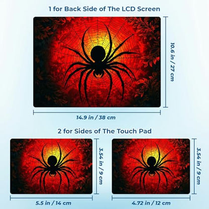 Reusable Universal Laptop Skin Sticker, Cut to Fit for 11.6–15.6 Inch Laptops, Waterproof Protective Film, No-Residue - Solar Spider Emblem - color: Solar Spider Emblem