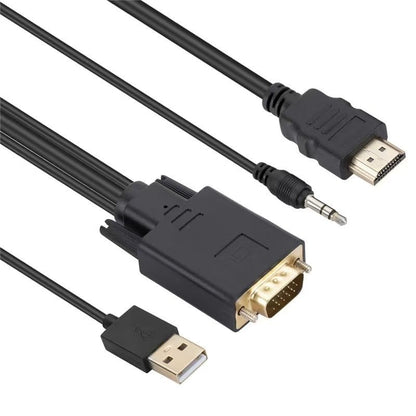 VGA to HDMI Adapter, 1080P Converter with Audio Cable from Computer/Laptop VGA Source to HDMI TV/Monitor Uni-Directional (vga to hdmi Cable)