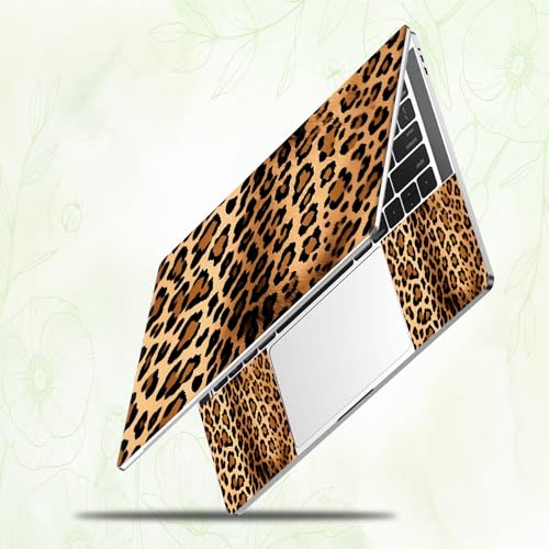Laptop Skin Sticker Decal, Universal Reusable Vinyl Laptop Cover for 12" 13" 13.3" 14" 15" 15.4" 15.6" Notebook PC, Reusable Waterproof Scratch-Resistant with 2 Wrist Pads,Leopard Prints - color: Leopard Prints