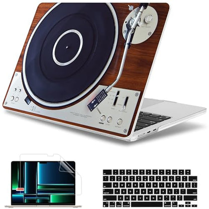 May Chen for MacBook Air 15 inch Case M5 M4 M3 M2 2026 2024-2023, Model A3448 A3241 A3114 A2941, Closes Seamlessly Hard Shell Laptop Cover with Keyboard Cover, Retro Music Machine - color: Retro Music Machine