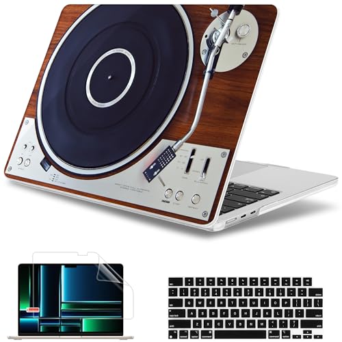 May Chen for MacBook Air 15 inch Case M5 M4 M3 M2 2026 2024-2023, Model A3448 A3241 A3114 A2941, Closes Seamlessly Hard Shell Laptop Cover with Keyboard Cover, Retro Music Machine - color: Retro Music Machine