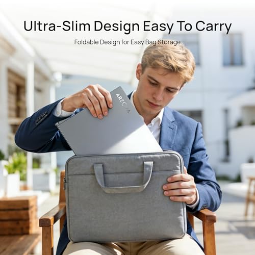 ARZOPA 15.6" Dual Portable Monitor for Laptop, Foldable Stackable FHD 1080P 100% sRGB IPS Extender, USB C & HDMI Connectivity, Adjustable Kickstand, for Mac PC Windows Gaming Office Travel-E1 Gray