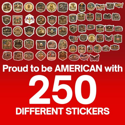 250 Pcs United States 250th Anniversary Stickers – 250 Unique Designs USA Vinyl Decals, Waterproof Stickers for Laptop, Water Bottle, Phone, Luggage, Scrapbook & Independence Day Celebration - color: 250th Anniversary Stickers, size: 250 Pcs