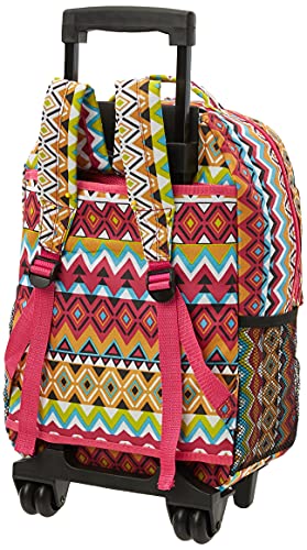 Rockland Double Handle 17" Rolling Backpack, Tribal - color: TRIBAL, size: One Size