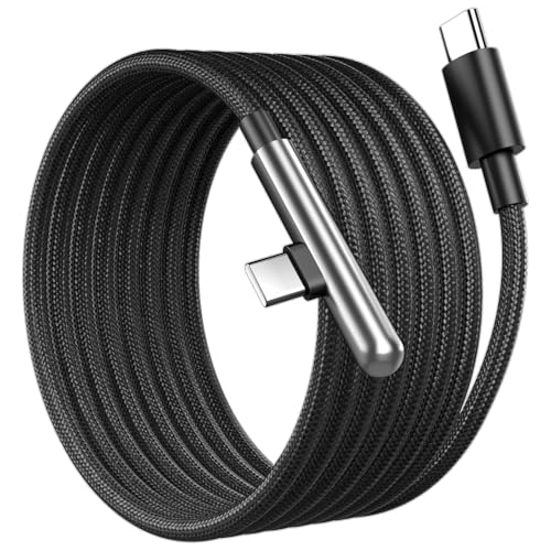 16FT USB C Cable Fast Charging 240W,Extra Long USB C to USB C Cable 16foot Type C Right Angle Charger Data Cord Braided for iPhone 17 16 Pro Max 15/iPad/MacBook Pro Air/Galaxy S26 S25 S24 Ultra,Black - color: Black, size: 16FT/5M