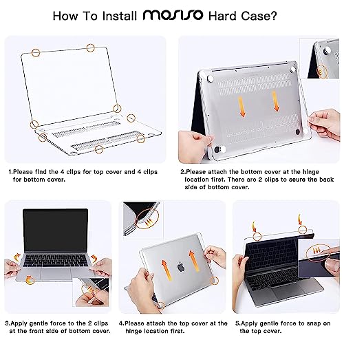 MOSISO Compatible with MacBook Air 13 inch Case 2022 2021 2020 2019 2018 Release A2337 M1 A2179 A1932 Touch ID, Plastic Hard Shell Cover Compatible with MacBook Air 13.3 inch Case, Transparent - color: Transparent