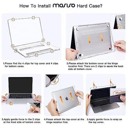 MOSISO Compatible with MacBook Air 13 inch Case M1 2022-2018 | Touch ID Plastic Hard Shell Cover Compatible with MacBook Air 13.3 inch Case, A2337 M1 A2179 A1932, Transparent - color: Transparent