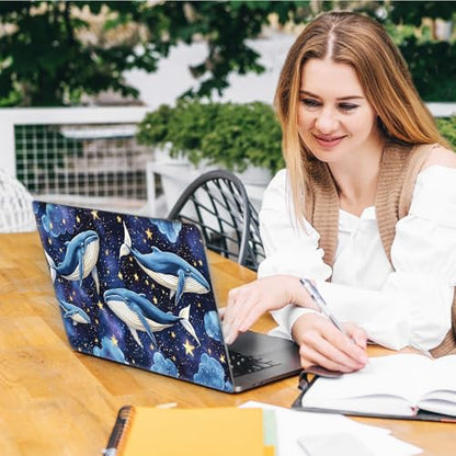 Laptop Skin Sticker Decal, Universal Reusable Vinyl Laptop Cover for 12" 13" 13.3" 14" 15" 15.4" 15.6" Notebook PC, Waterproof Scratch-Resistant with 2 Wrist Pads, Easy to Apply & Remove,Dolphin - color: Dolphin