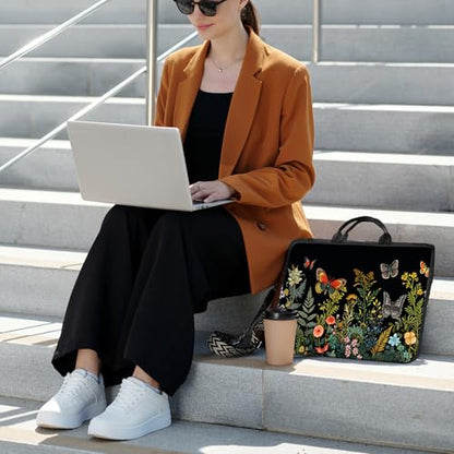 Laptop Bag,14 15 15.6 inch Laptop Case Sleeve,Computer Sleeve with Handle for Women Men,Carrying Case for MacBook,Dell,Lenovo,Notebook Computer,Butterfly Plant - color: Butterfly Plant