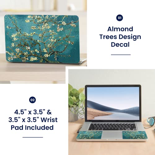 LSS 15 15.6 Inches Laptop Notebook Skin Sticker with 2 Wrist Pads - Reusable Cover Protector Vinyl Sticker Cover Decal Fits 13" - 16" HP Asus Acer Samsung - Almond Trees - color: Almond Trees, size: 13" - 16"